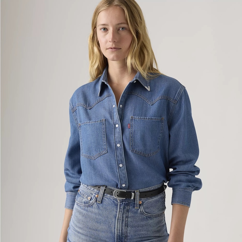 Levi’s TEODORA METAL TIPPED WESTERN SHIRT size M NWT